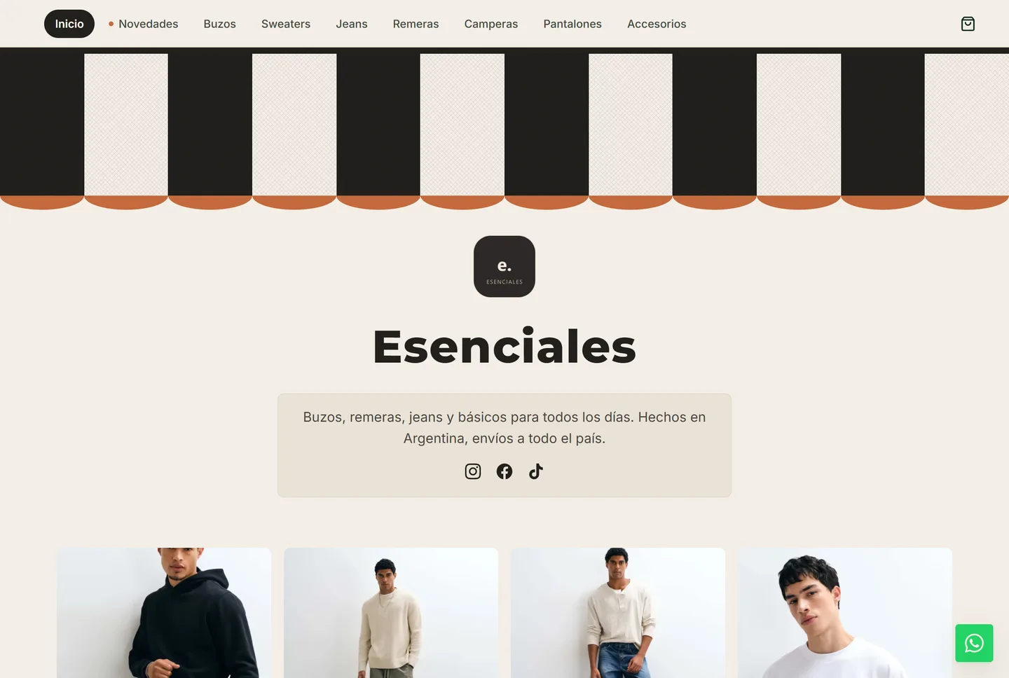 Ejemplo de una tienda online real hecha con Sucuchito, con su catálogo de productos