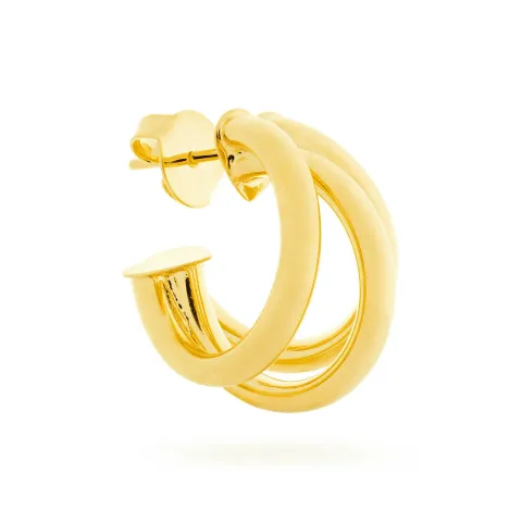 Aros argolla bañados en oro, de la tienda de muestra Pirita